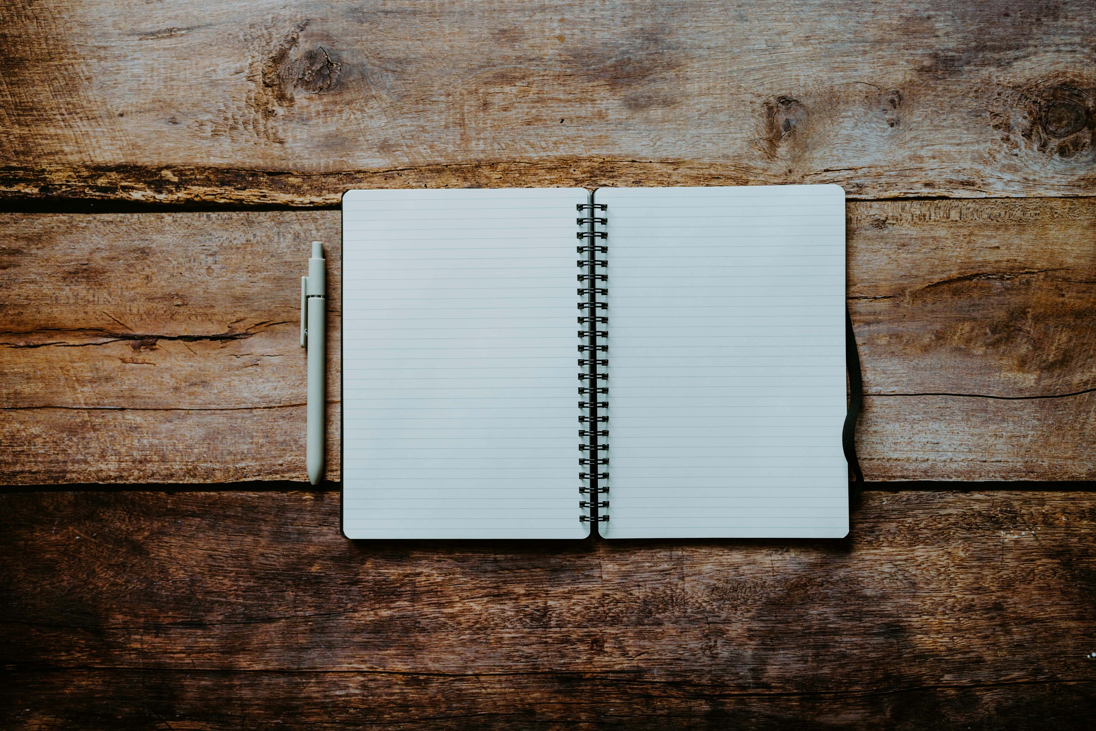 A blank journal and pen